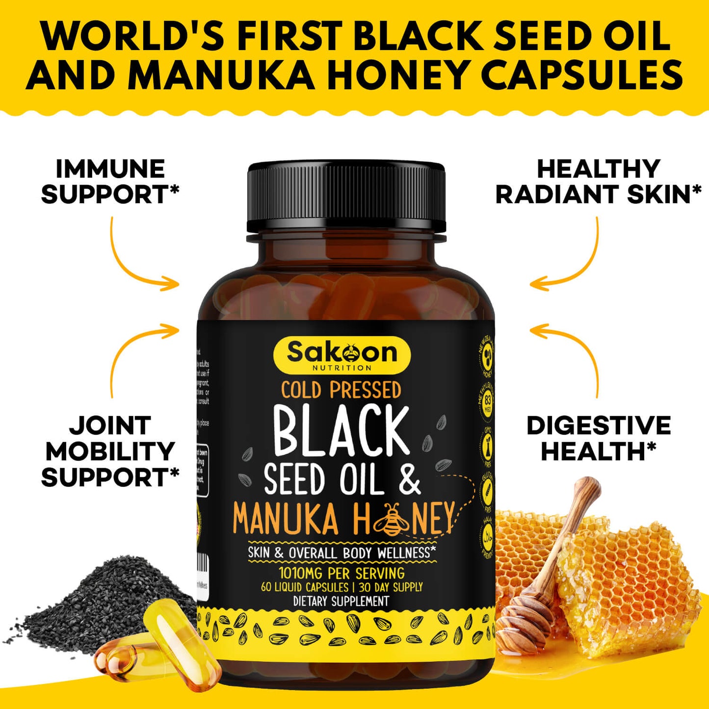 Black Seed Oil & Manuka Honey Capsules