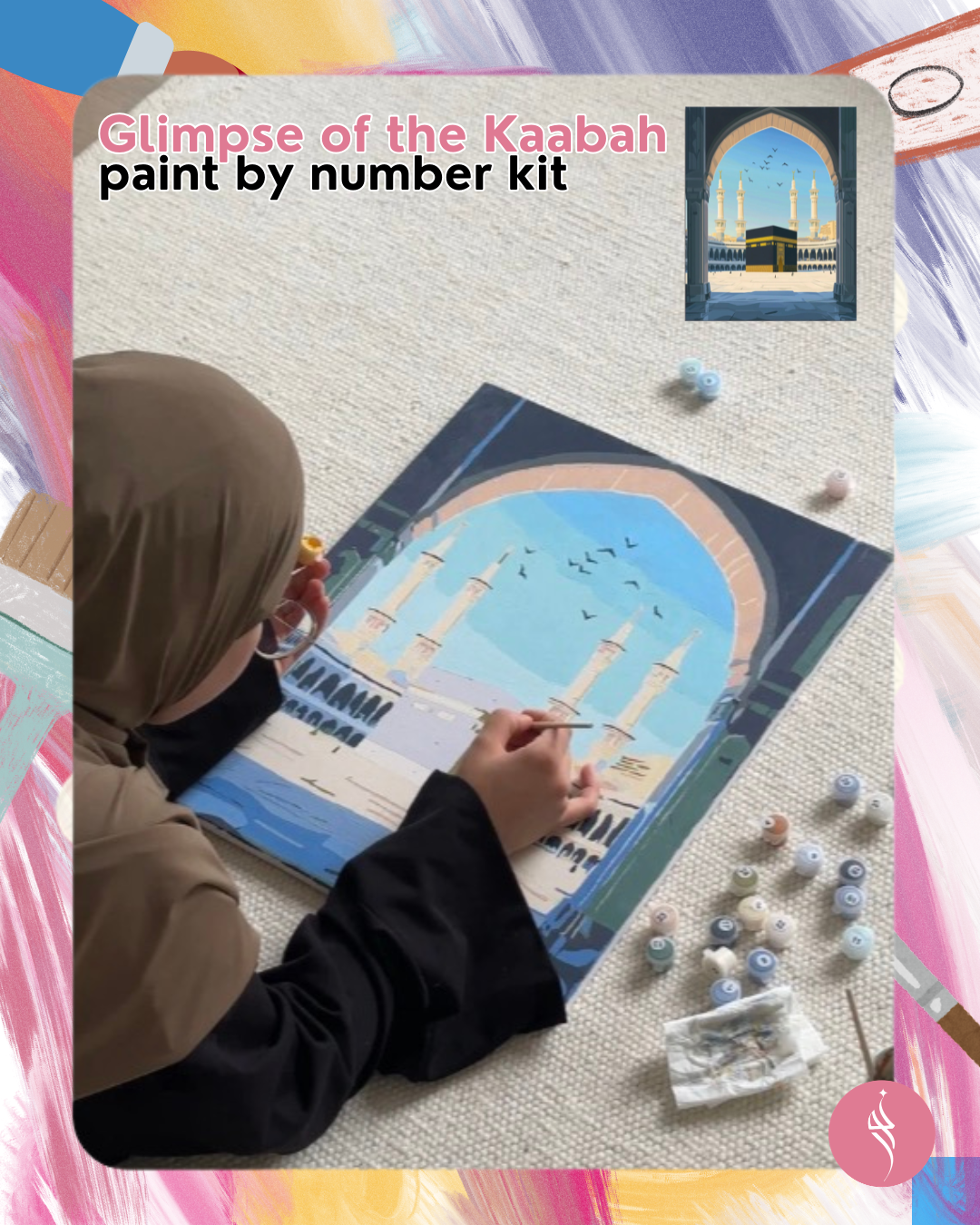 Glimpse of the Kaaba – Paint by Number Kit (Fully Framed)