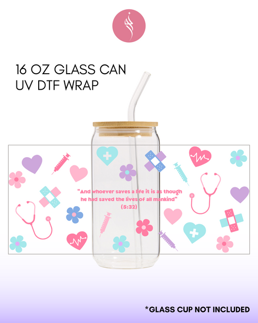 Health Care Professional pink UV DTF Sticker