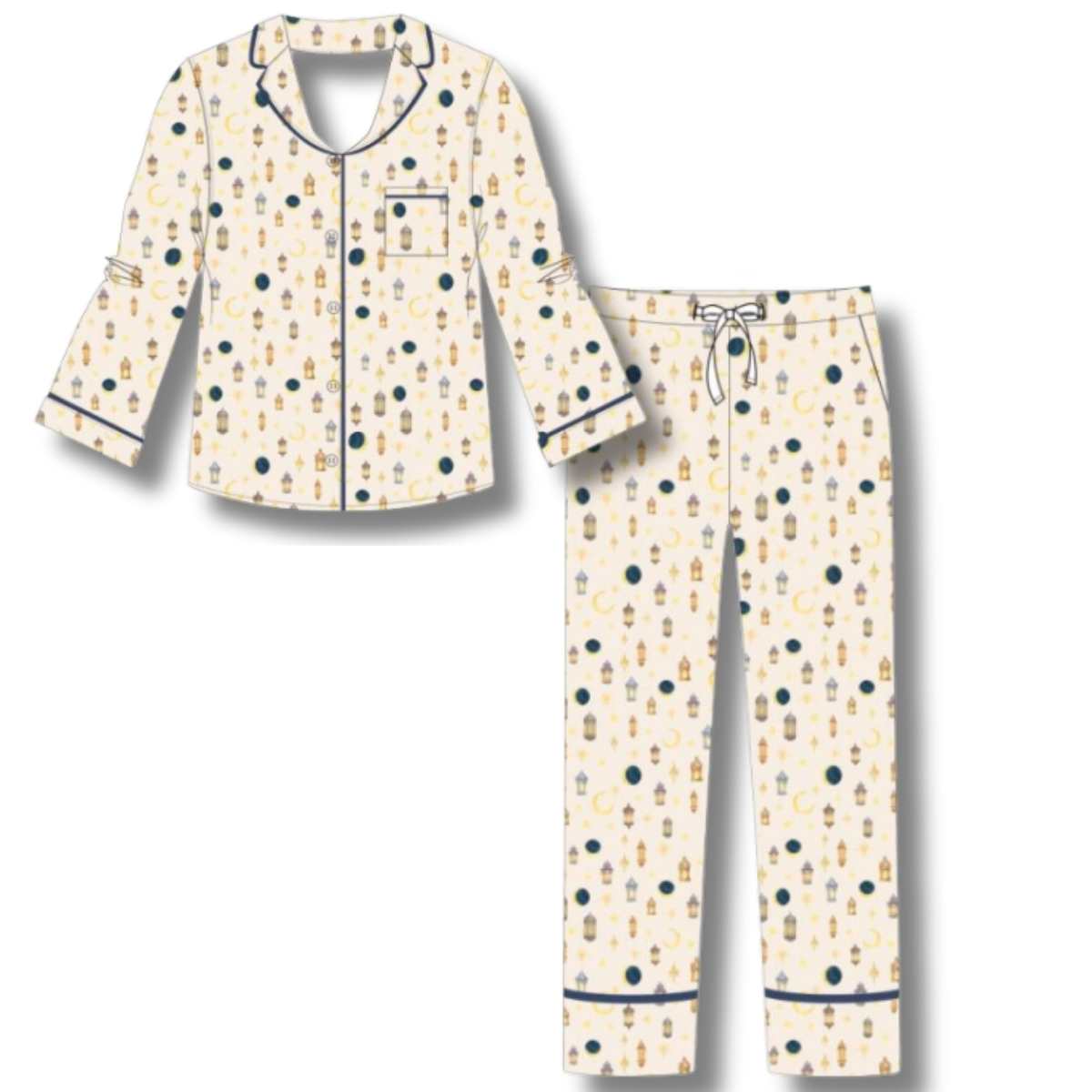 Ladies Eid PJ (Oat) - 2pc Set