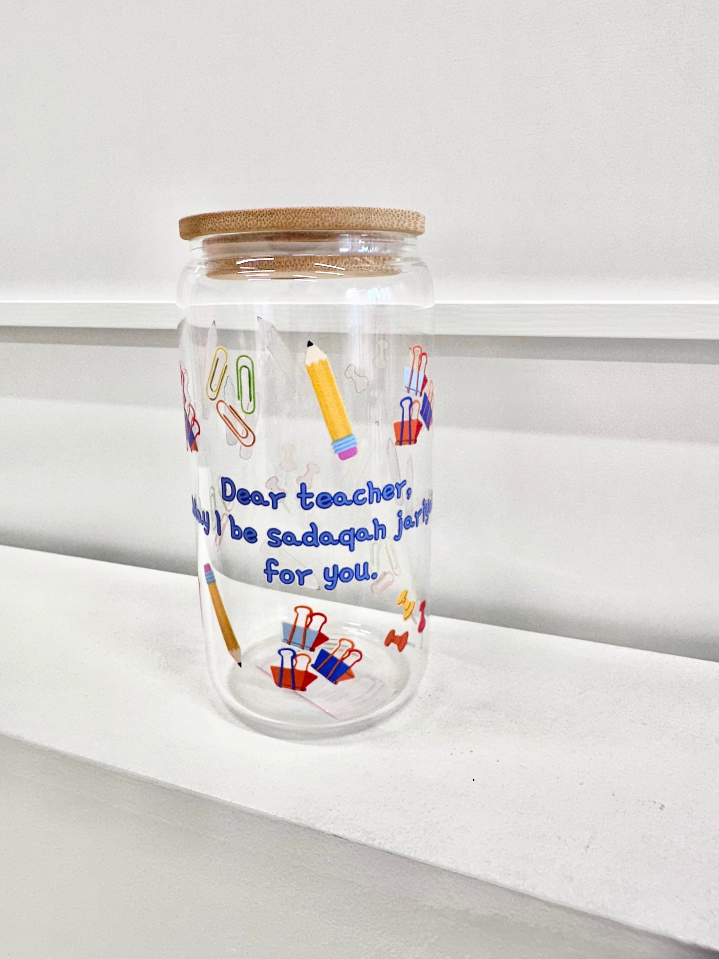 Teacher appreciation coffee glass