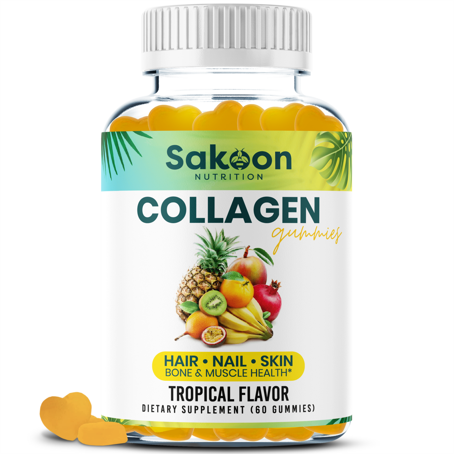 Halal Collagen Gummies for Anti-Aging, Hair, Skin & Nails