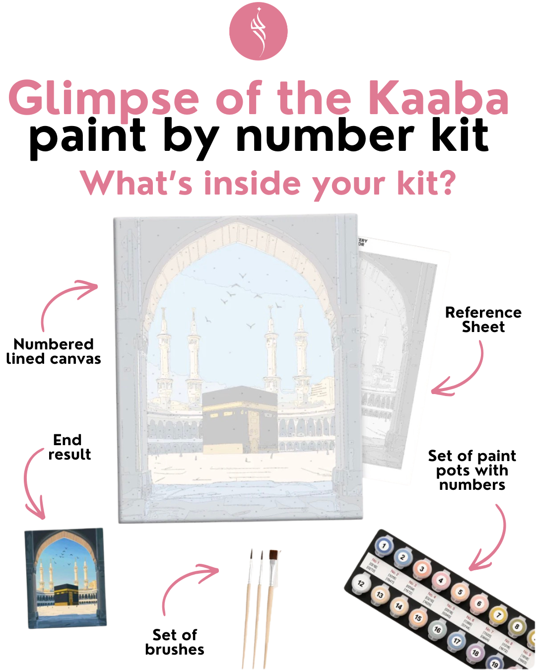Glimpse of the Kaaba – Paint by Number Kit (Fully Framed)