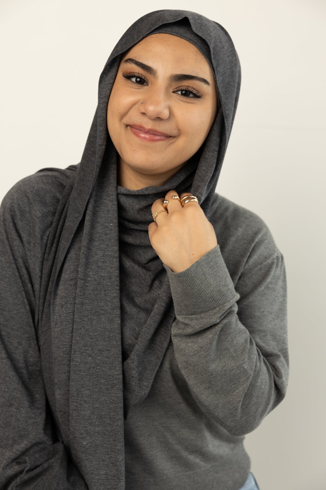 Jersey Hijab - Dark Heather Gray