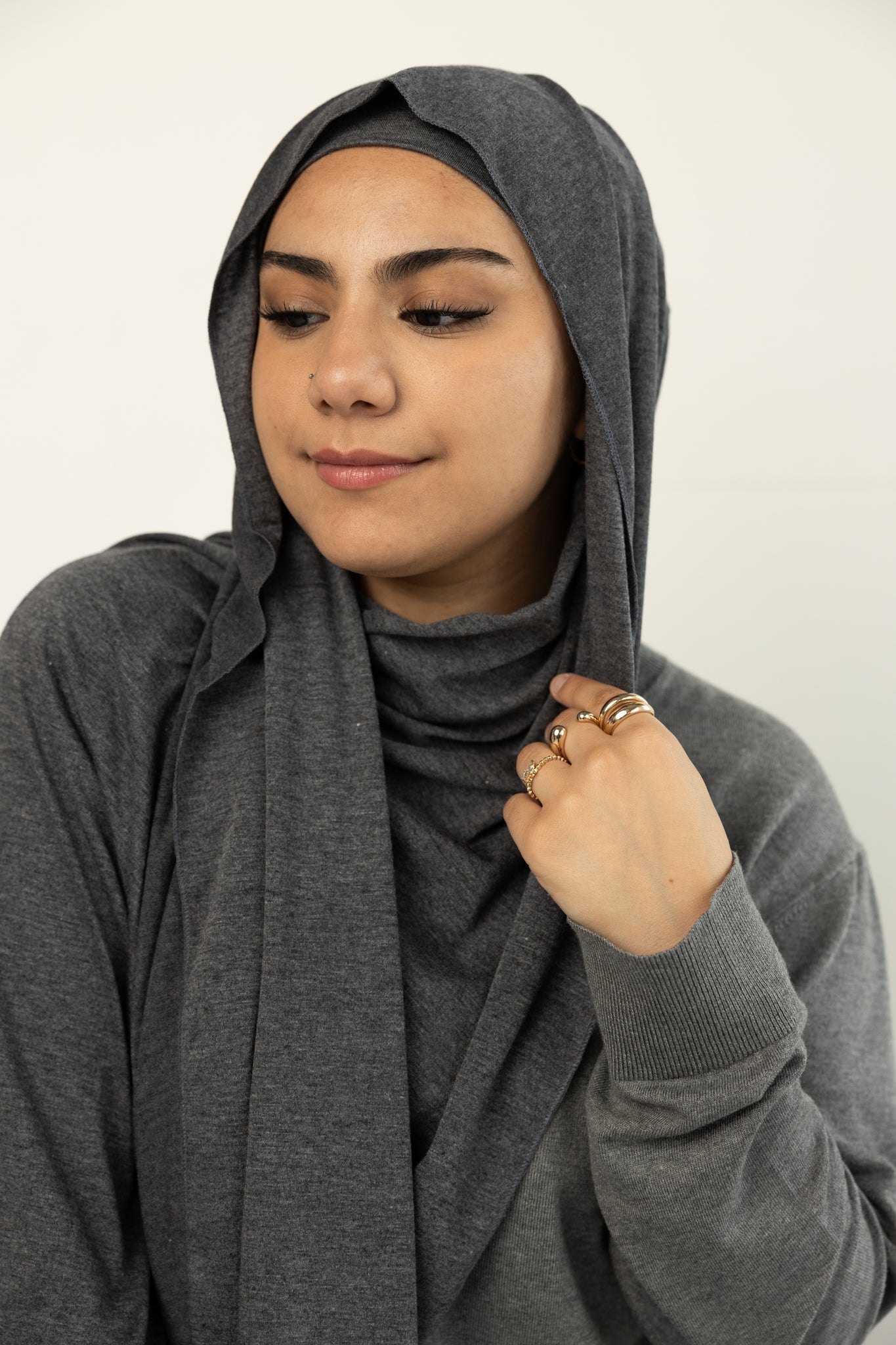 Jersey Hijab - Dark Heather Gray