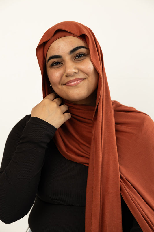 Jersey Hijab - Burnt Orange