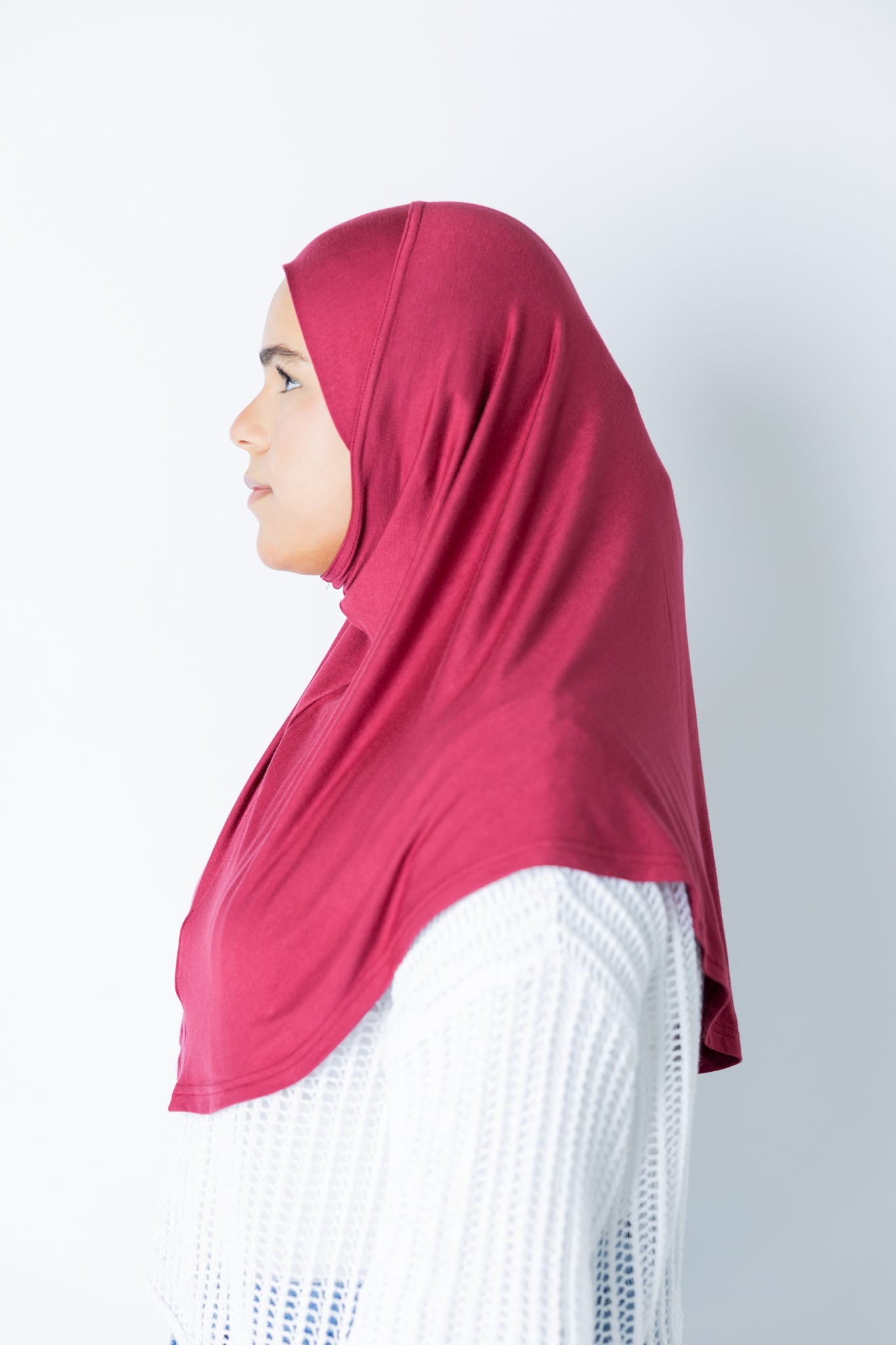 One Piece Slip on Jersey Hijab - Maroon