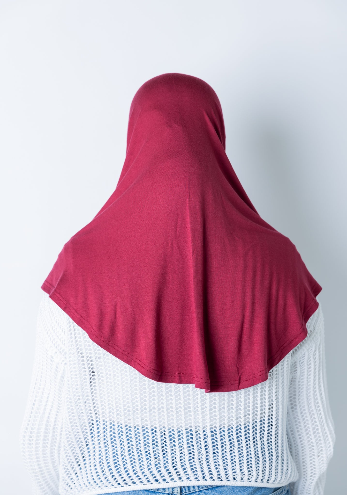 One Piece Slip on Jersey Hijab - Maroon
