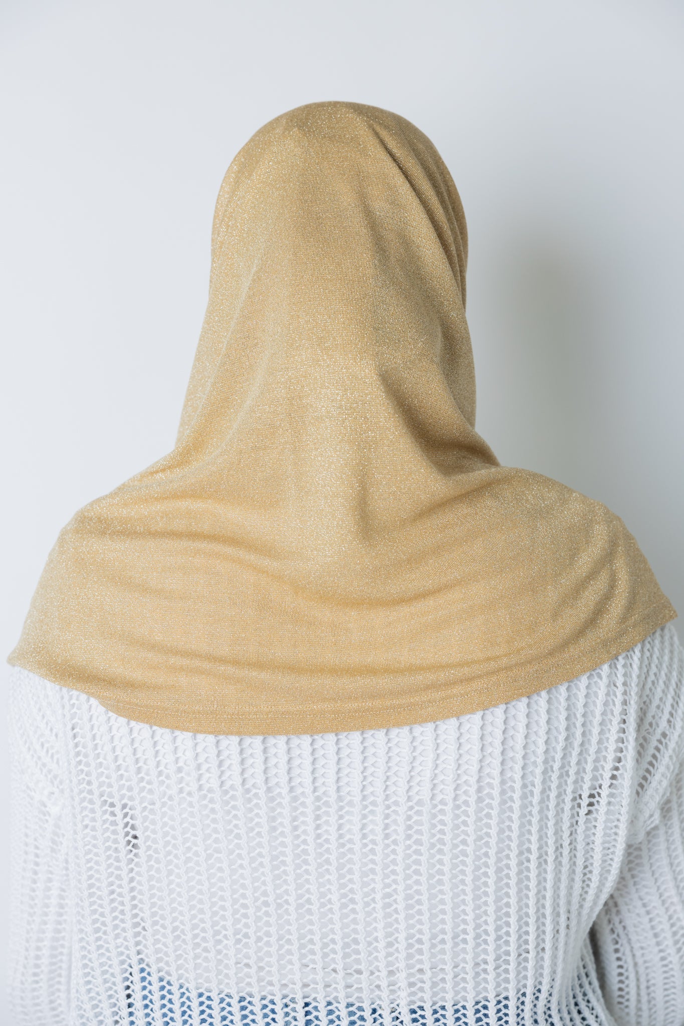 Two Piece Shimmer Jersey Hijab - Gold