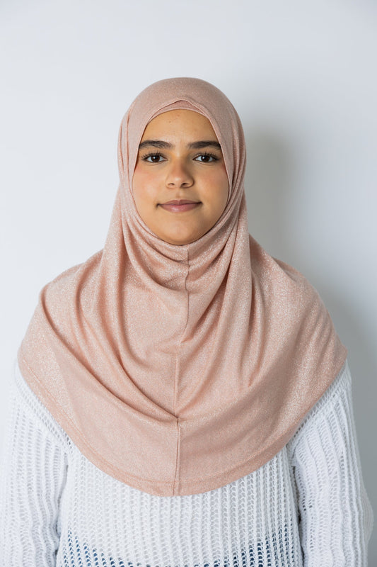 Two Piece Shimmer Jersey Hijab - Pink