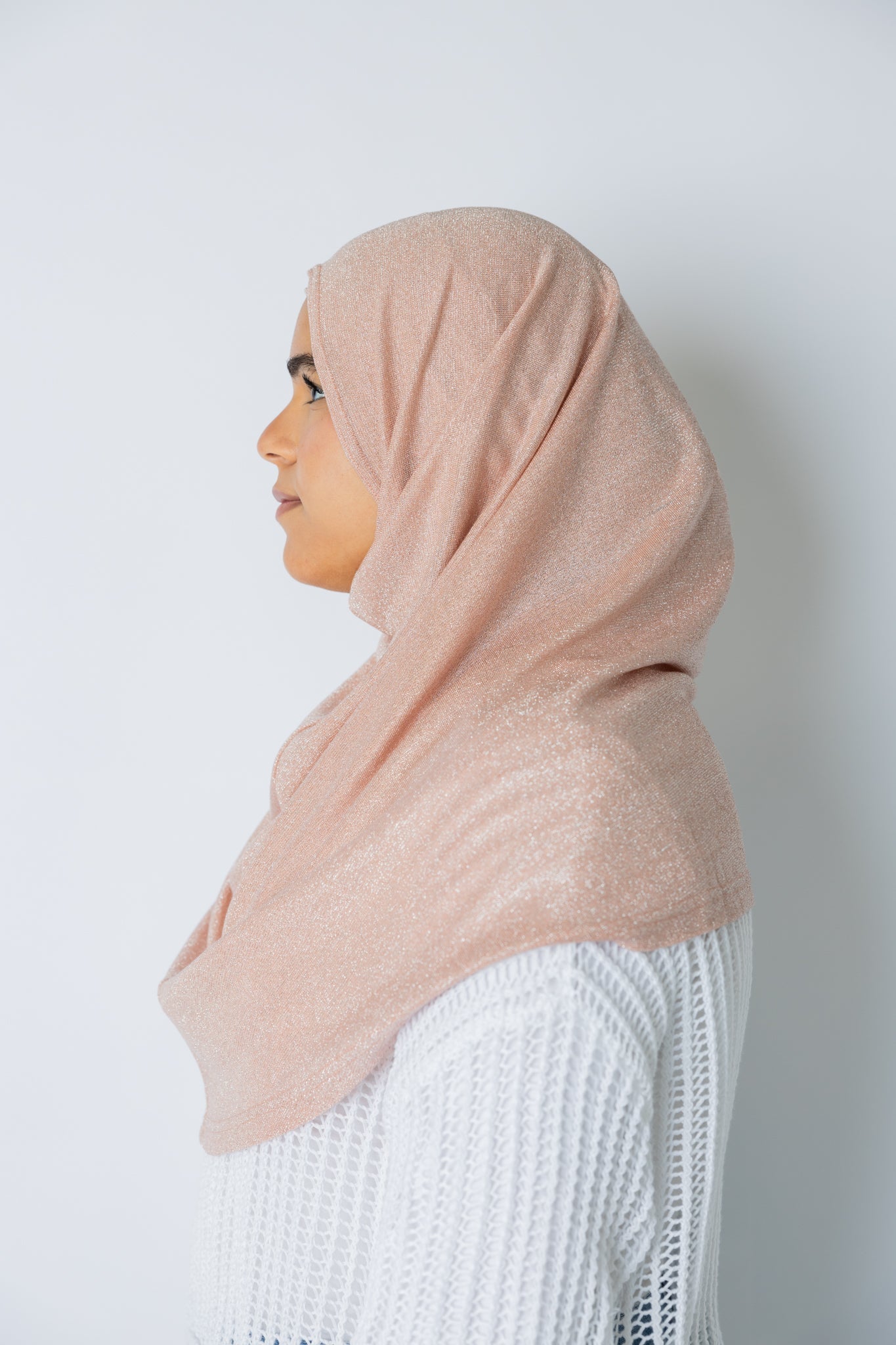 Two Piece Shimmer Jersey Hijab - Pink