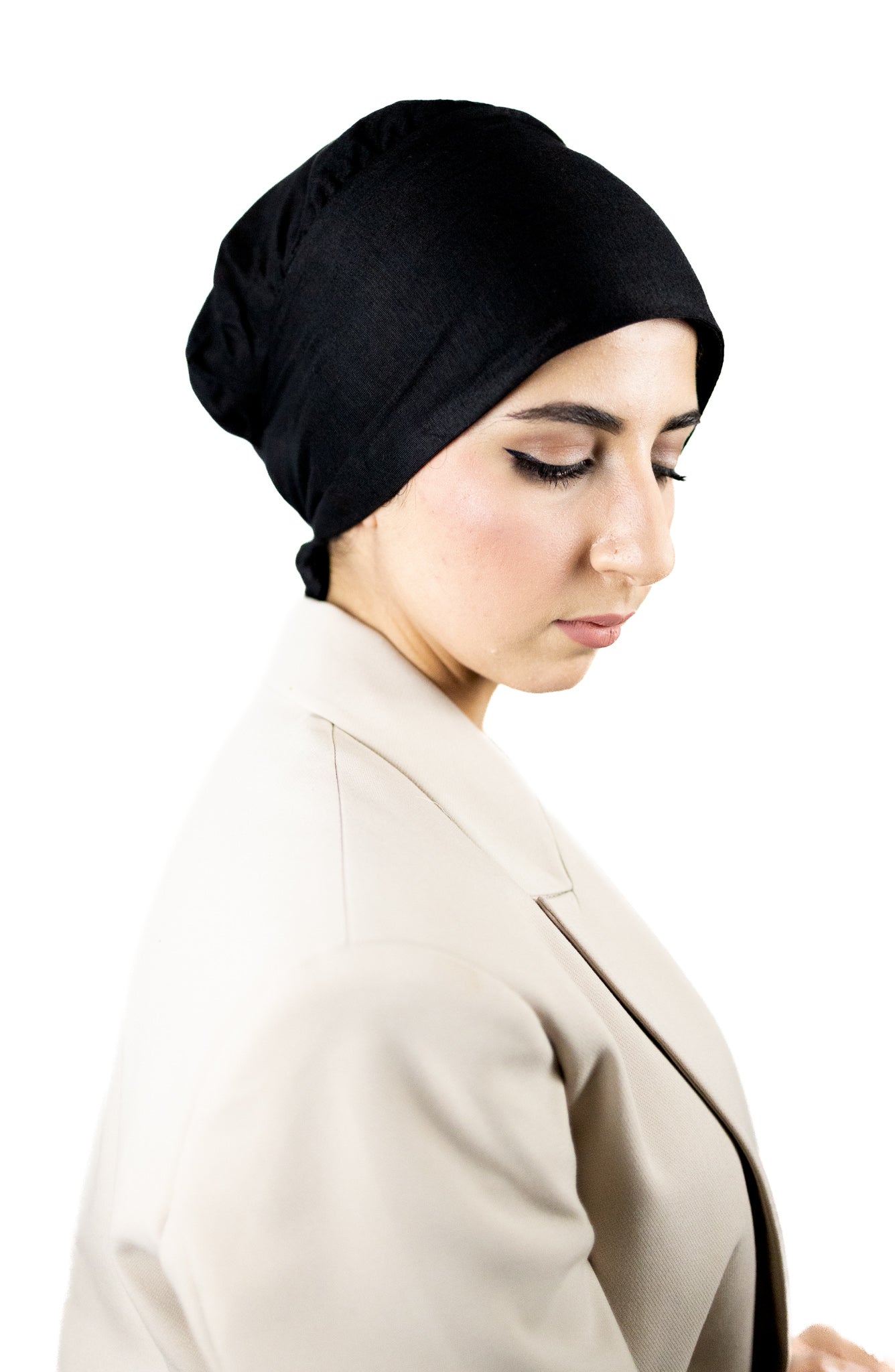 Satin Lined Under Cap - Black