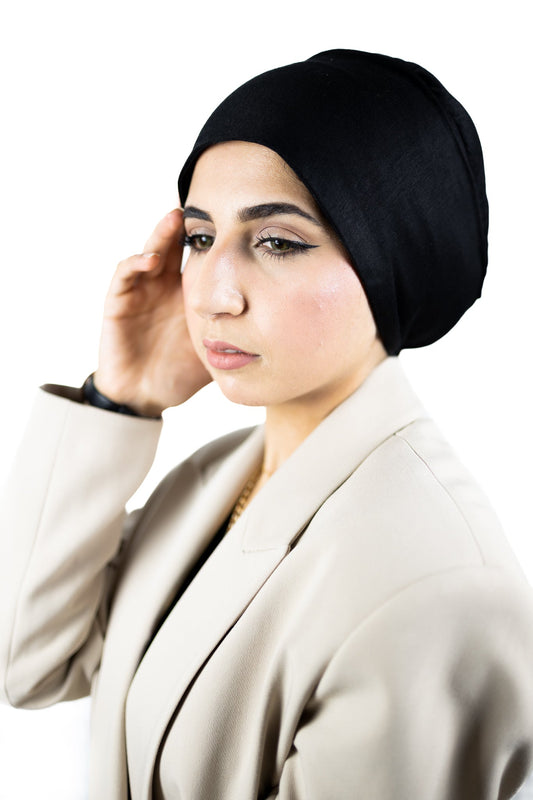 Satin Lined Under Cap - Black