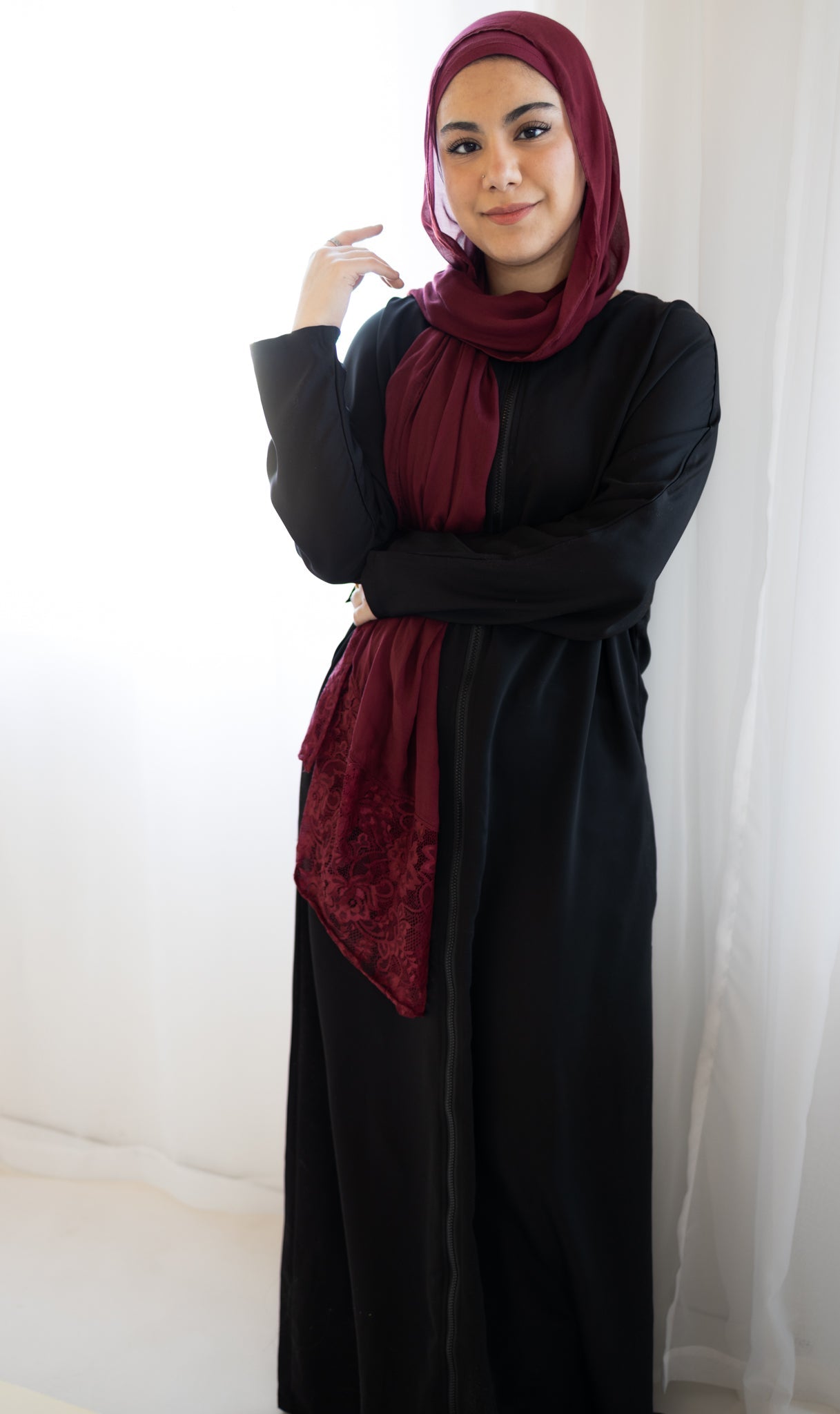 Essential Zip-Up Abaya - Black