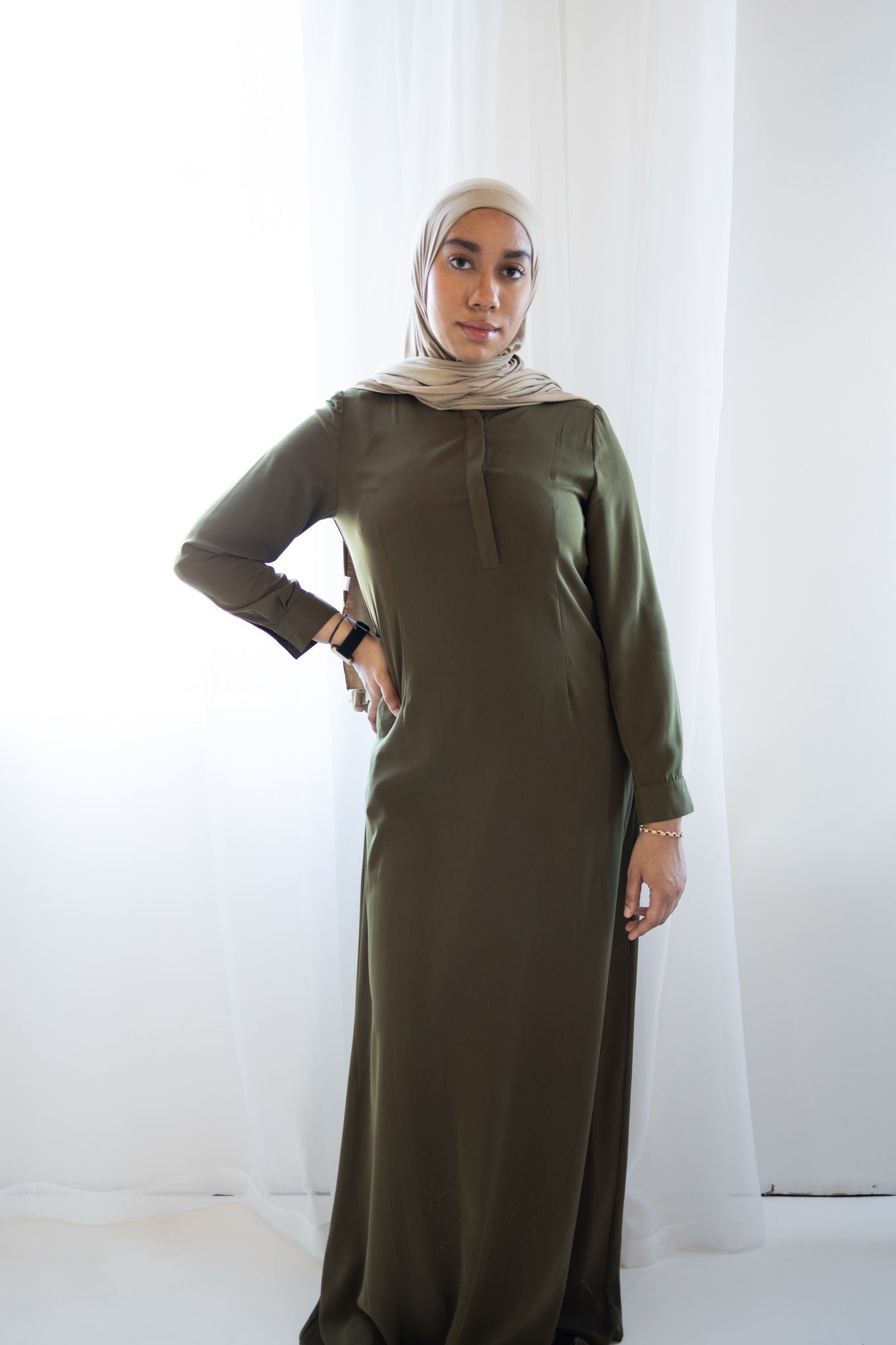 Abaya and Duster Set - Olive