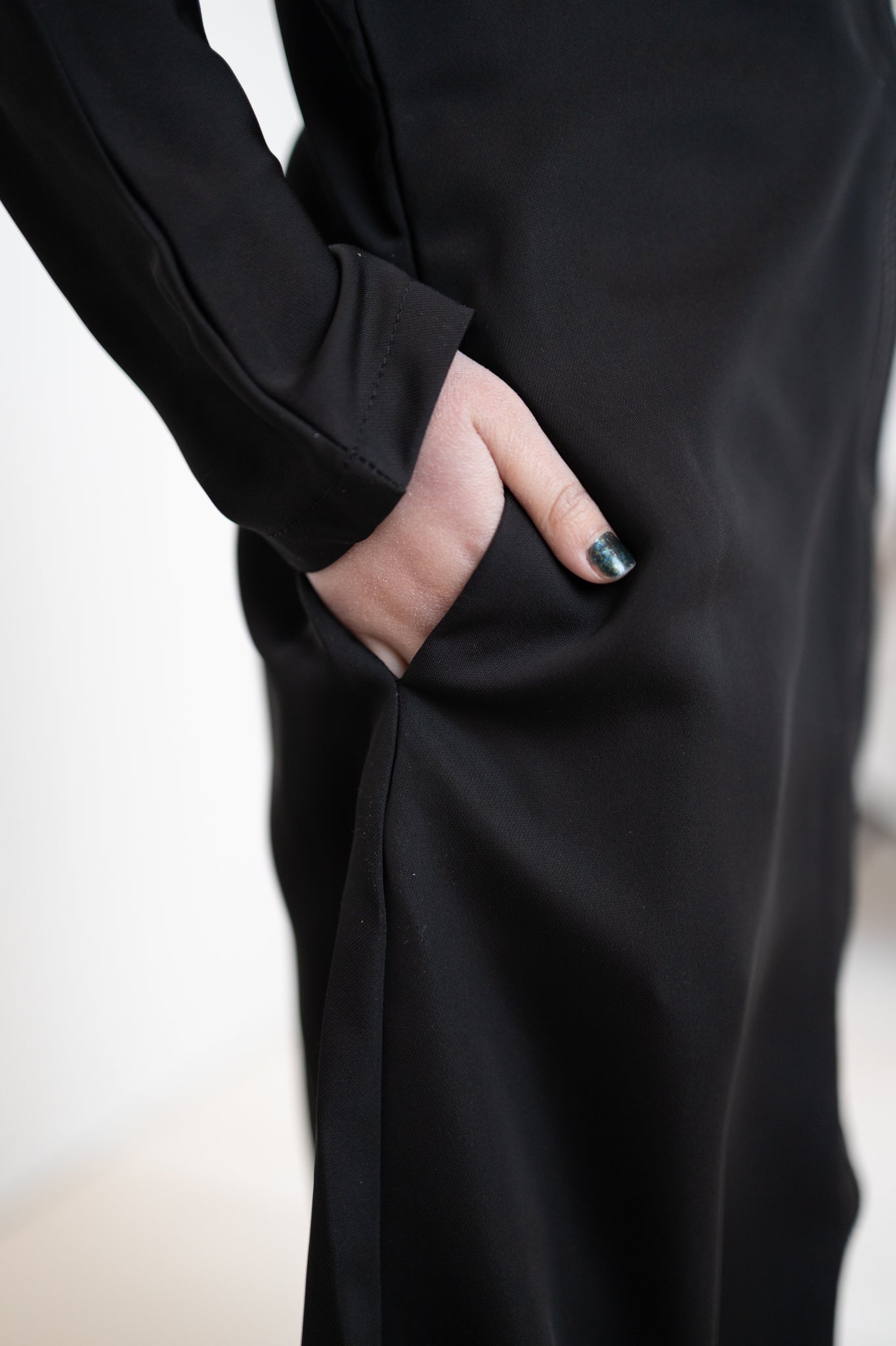 Child Essential Zip-Up Abaya - Black