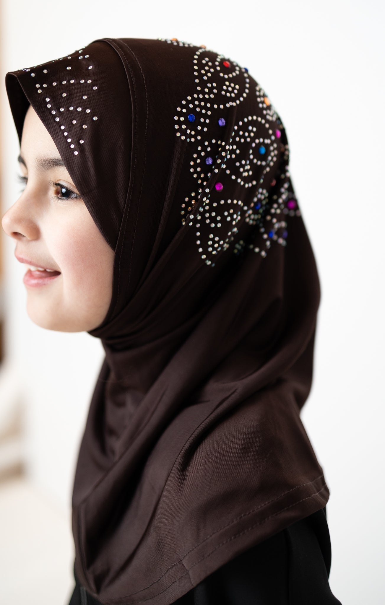 Slip-On Girls Hijab - Brown