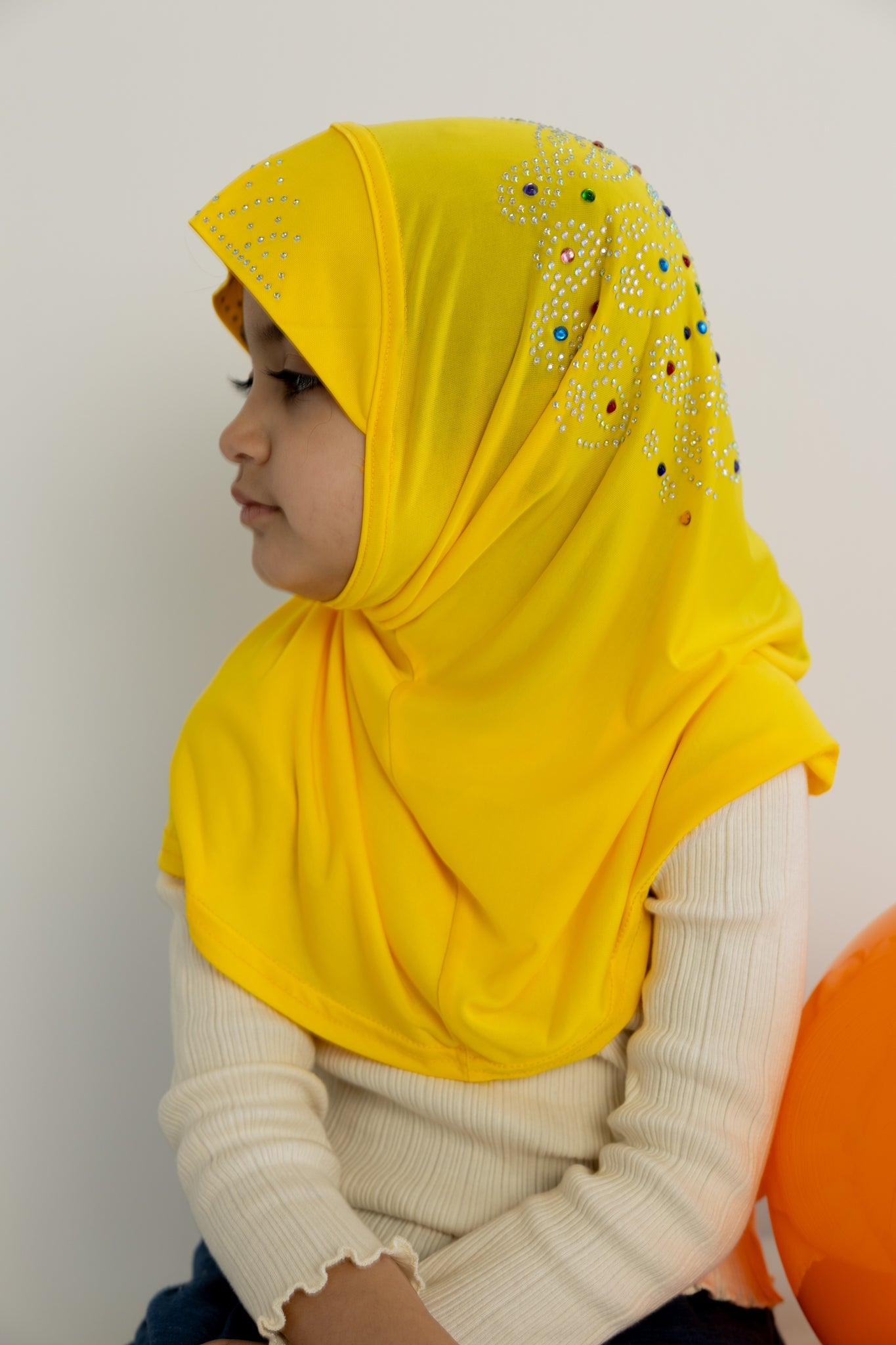 Slip-On Girls Hijab - Yellow