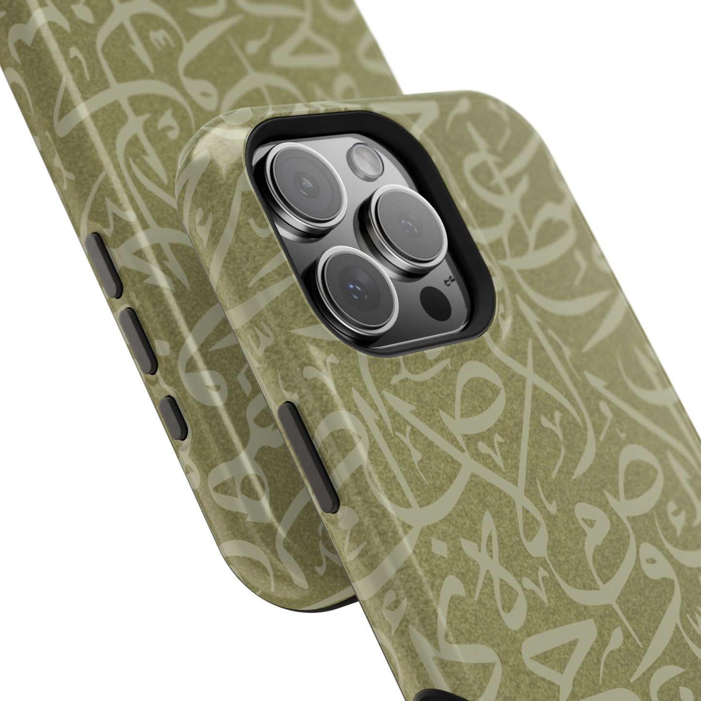 Olive Green Arabic Letters Calligraphy Iphone Magnetic Tough Case