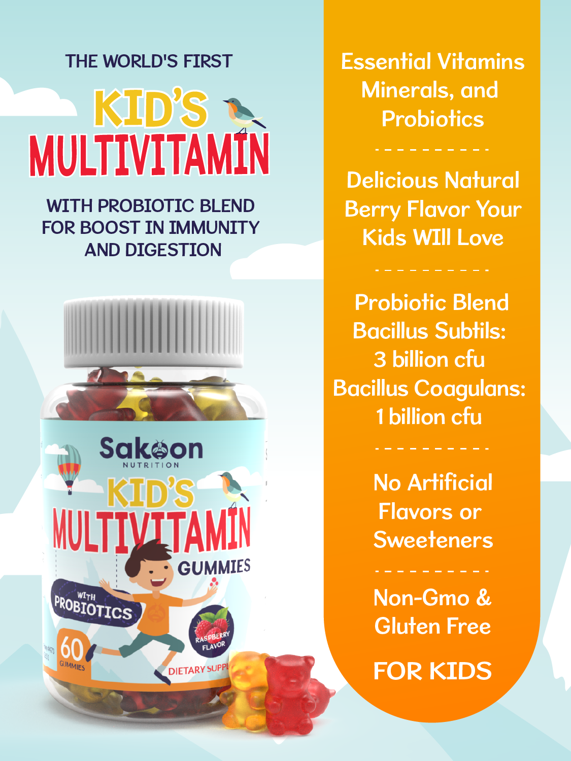 Kids Multivitamin with Probiotics Gummies