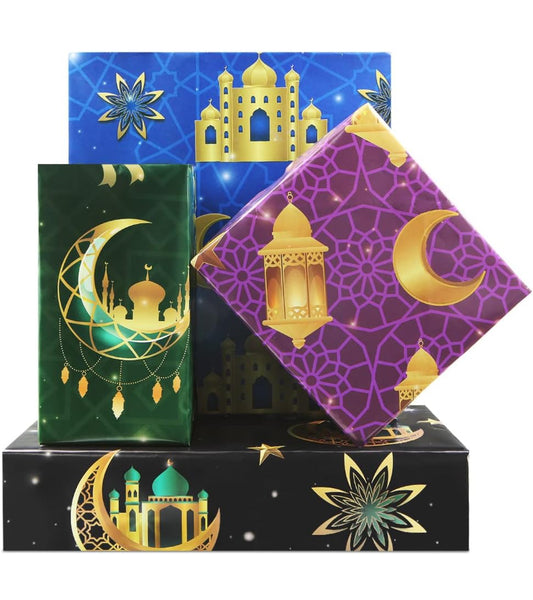 12pcs Ramadan/Eid wrapping paper sheets