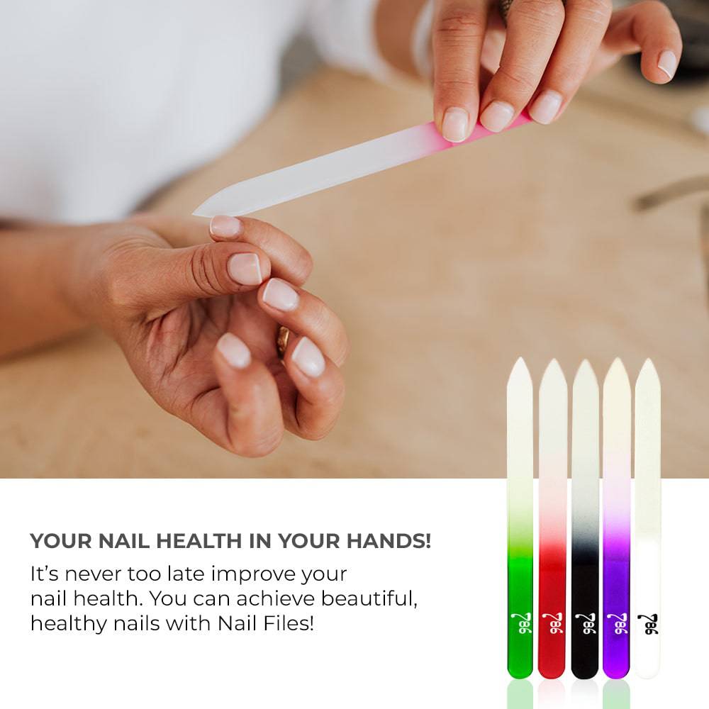 786 Cosmetics Crystal Nail Files - Pack of 10 Colors