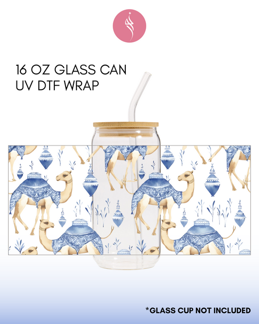 Camels in Blue UV DTF Sticker