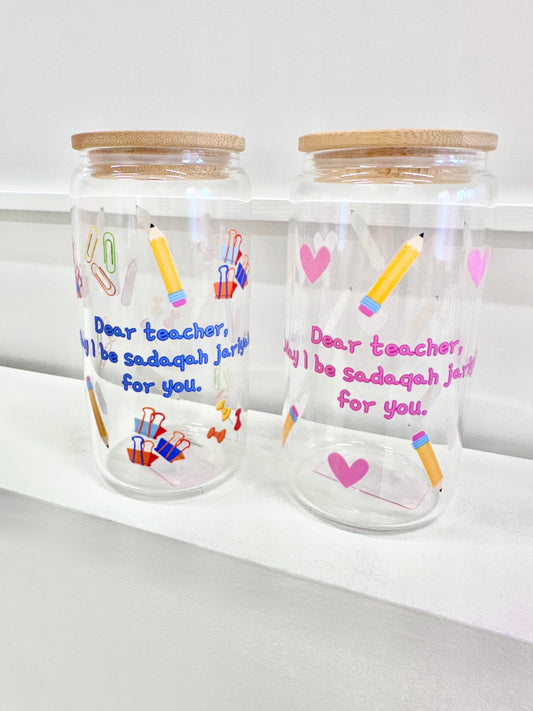 Teacher appreciation coffee glass