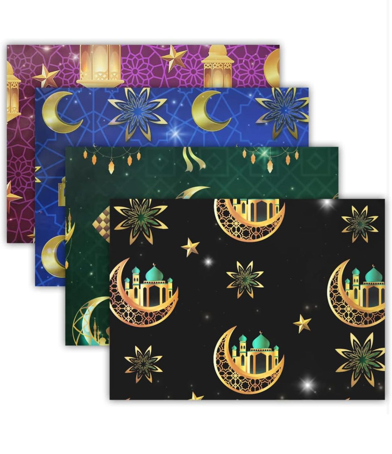 12pcs Ramadan/Eid wrapping paper sheets