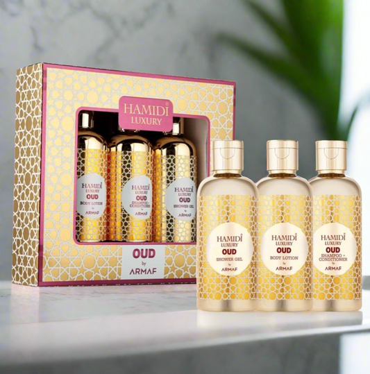 Luxury Oud Gift Set 95ml (shower Gel + Body Lotion + Shampoo Conditioner)