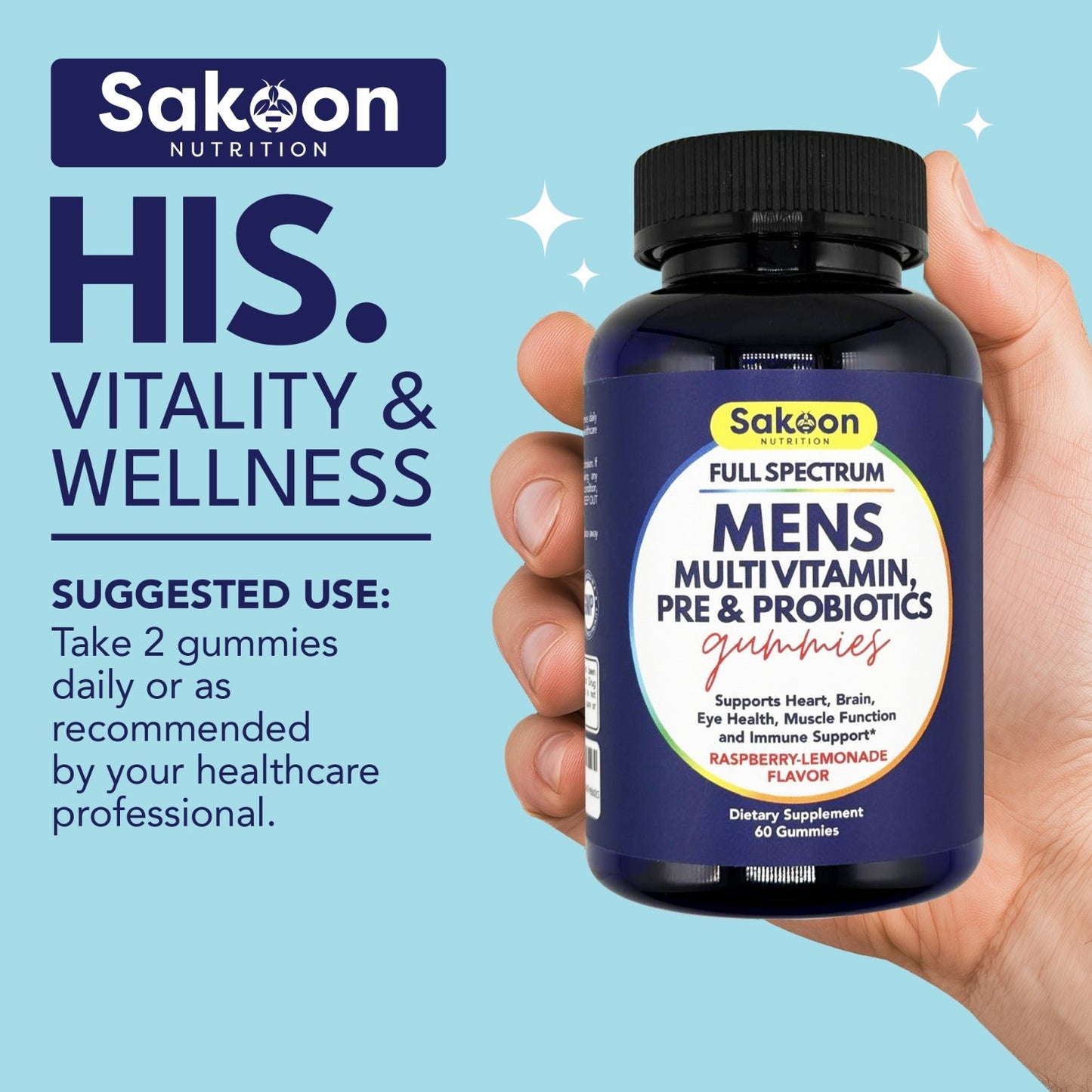 Mens Full Spectrum Multivitamin + Pre+Probiotics Gummies