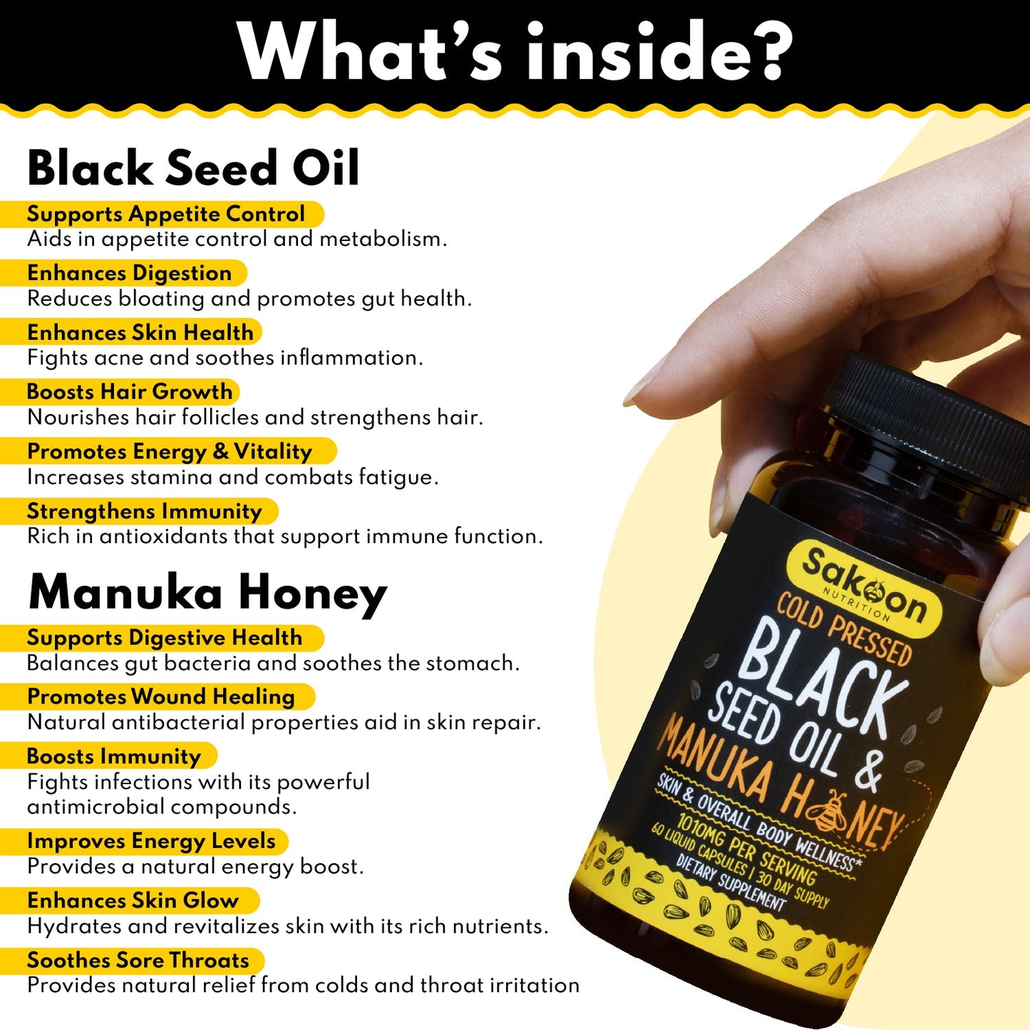 Black Seed Oil & Manuka Honey Capsules