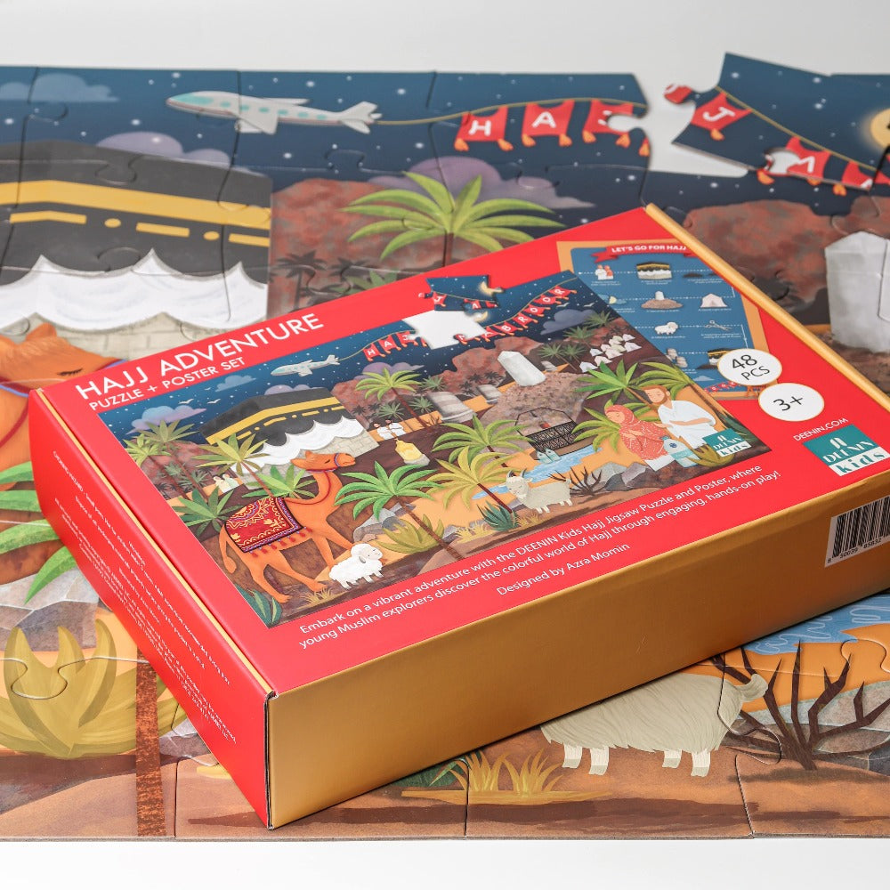DEENIN Kids' Hajj Adventure Jigsaw Puzzle - 48-Piece Educational, Vibrant & Large Floor (1.5 ft x 3 ft) Puzzle for Children