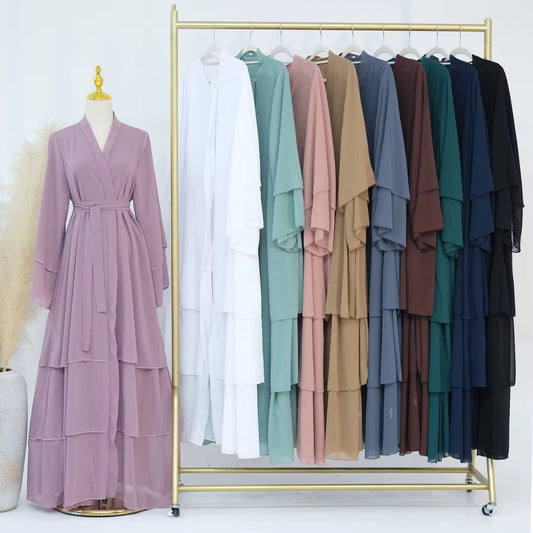 TNC Chiffon Layered Open Abaya