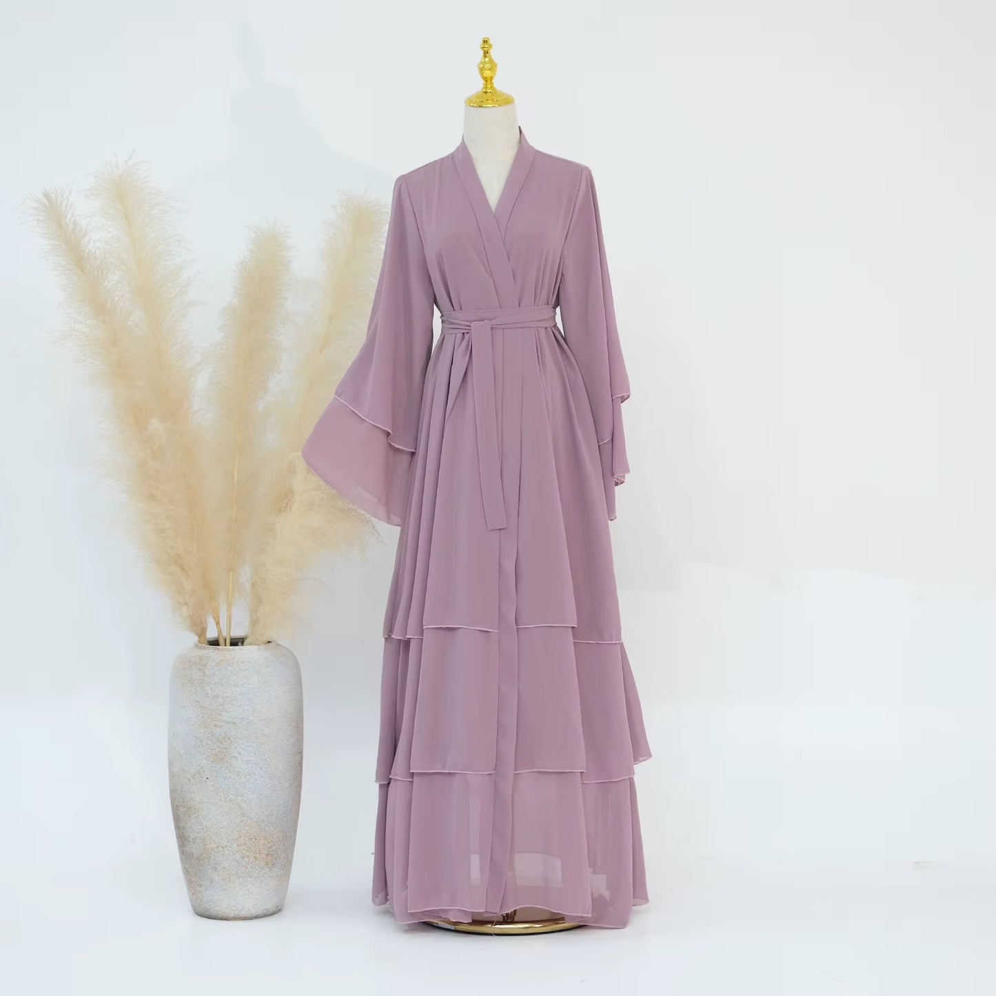 TNC Chiffon Layered Open Abaya