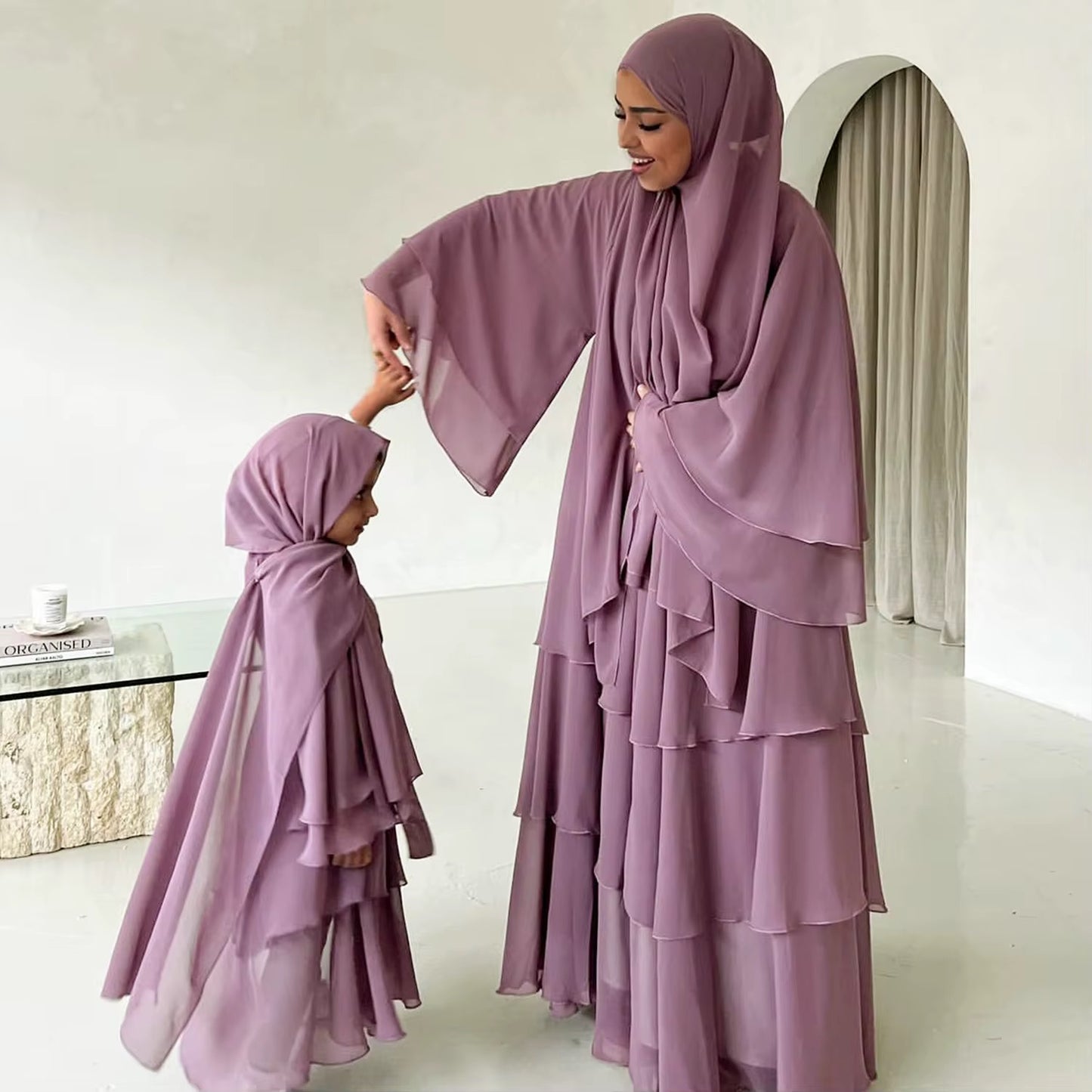 TNC Chiffon Layered Open Abaya