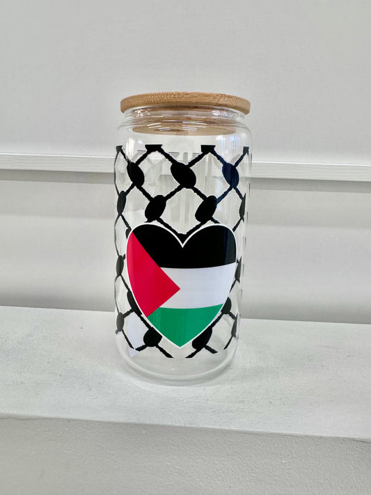 16oz coffee glass palestine