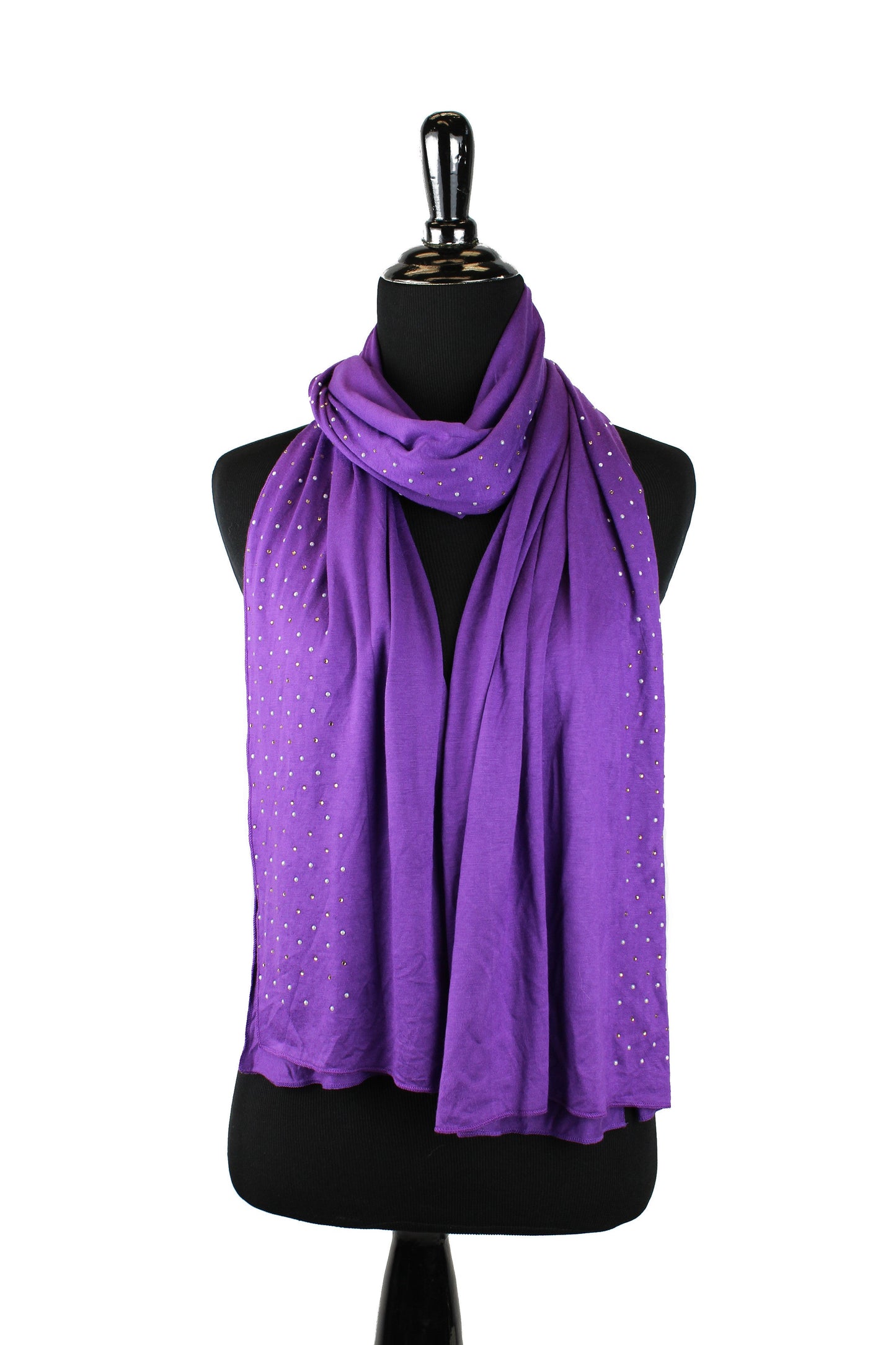 Beaded Jersey Hijab - Grape Purple