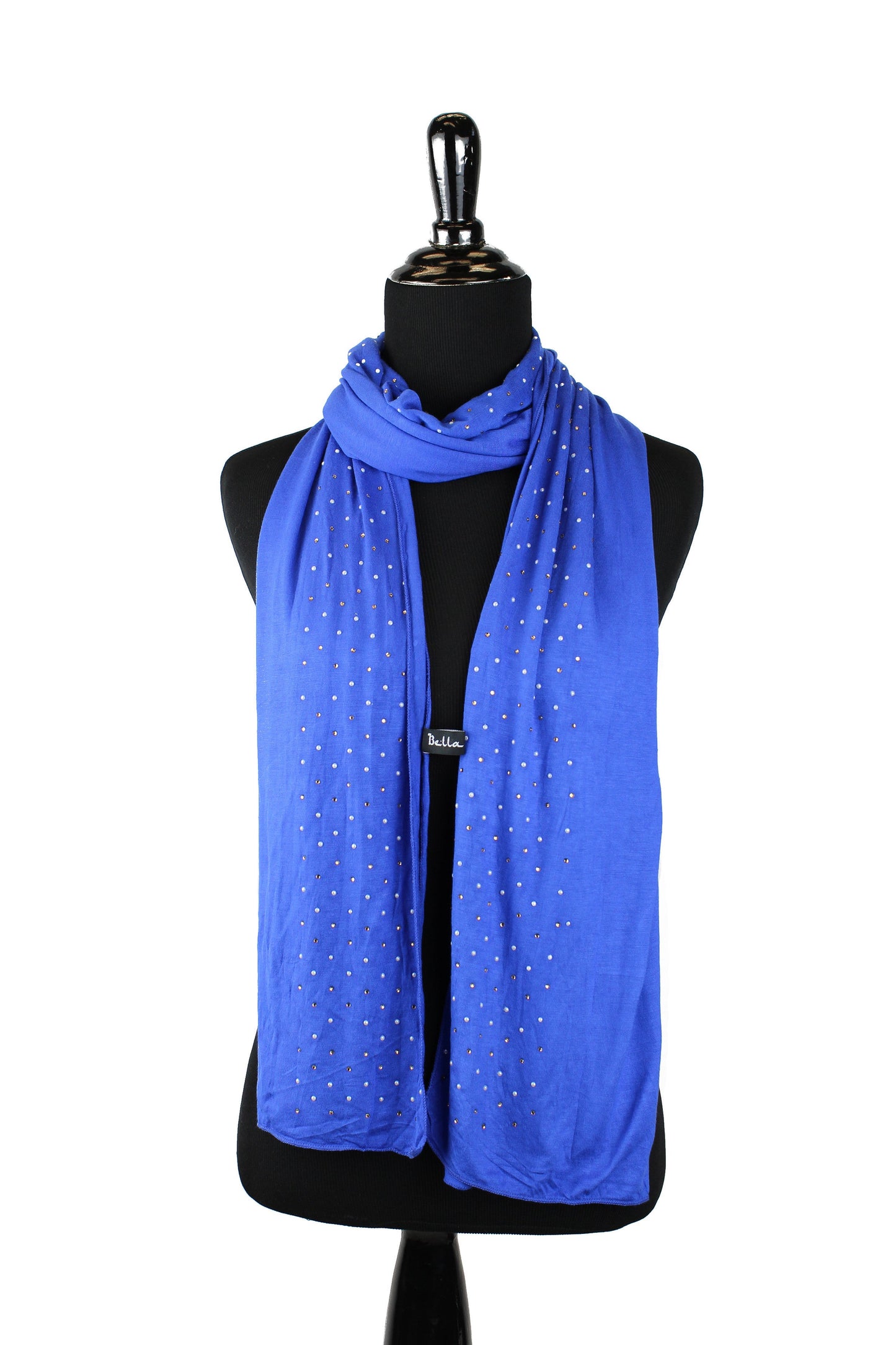 Beaded Jersey Hijab - Royal Blue