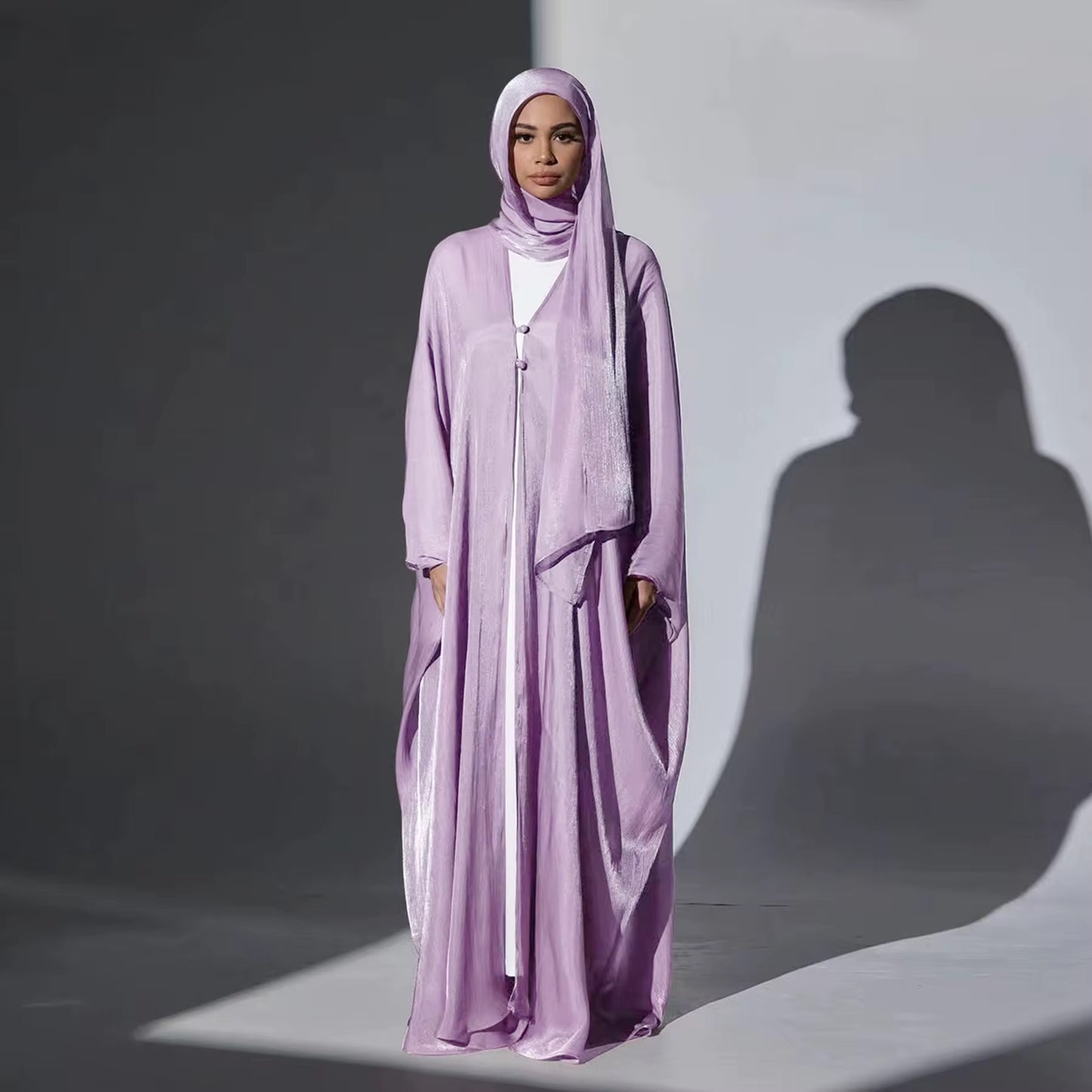 eid outfit 26- shimmery open abaya