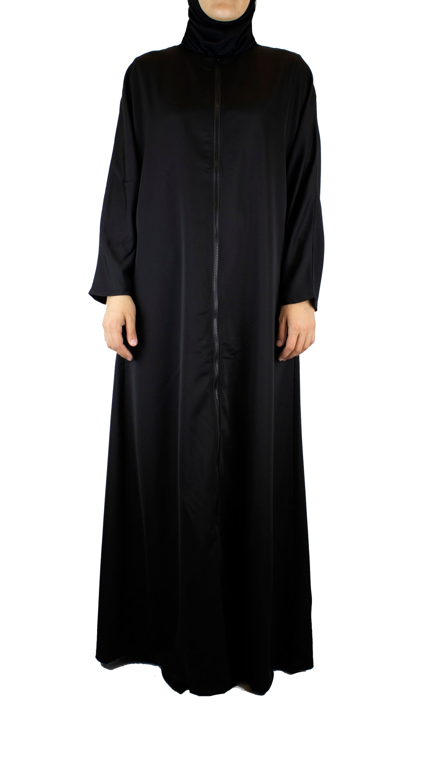 Essential Zip-Up Abaya - Black