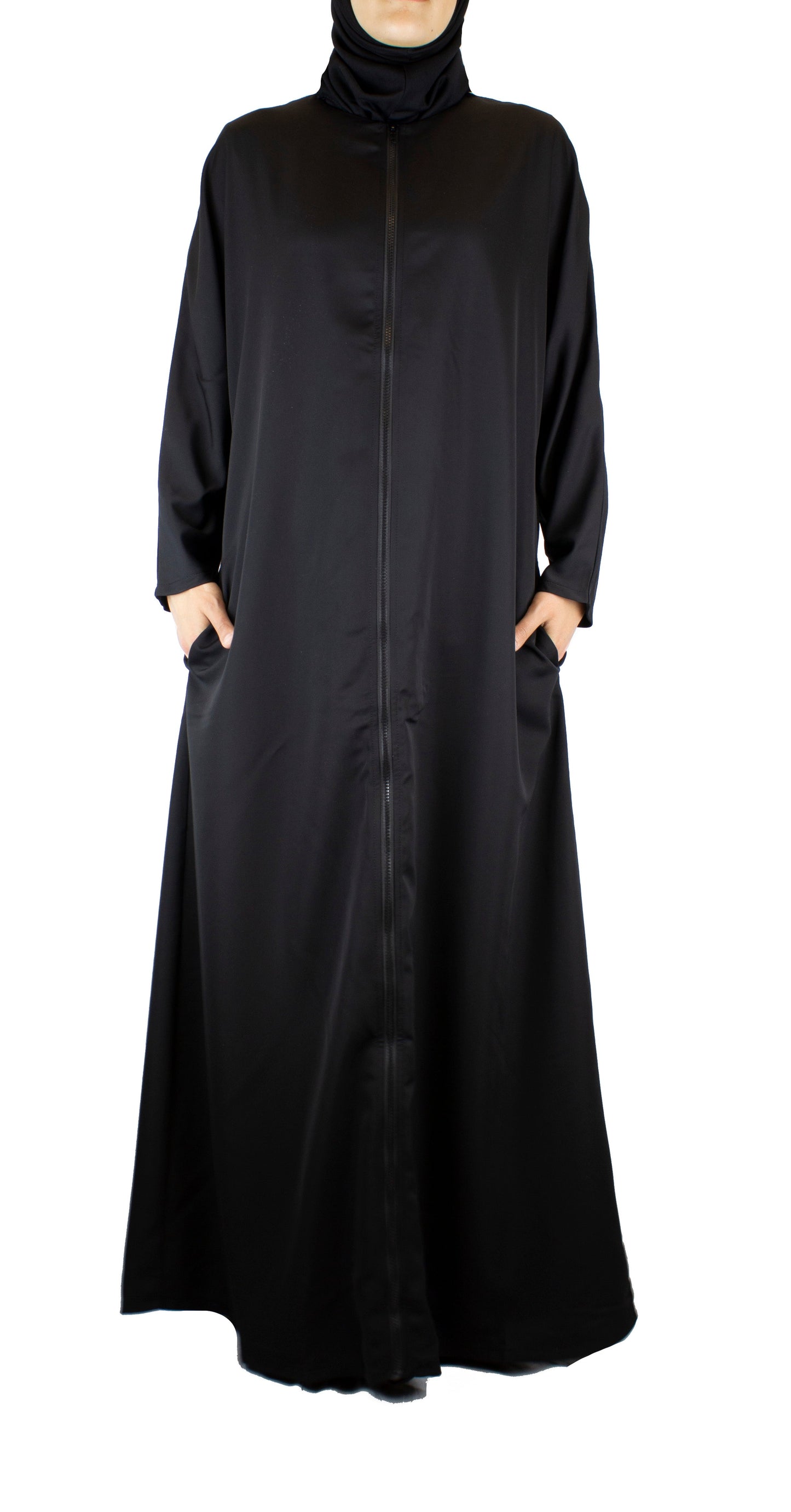 Essential Zip-Up Abaya - Black