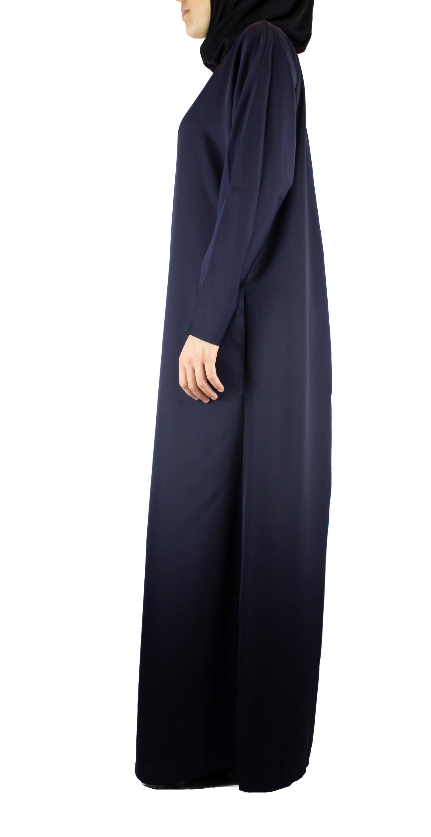 Essential Zip-Up Abaya - Navy