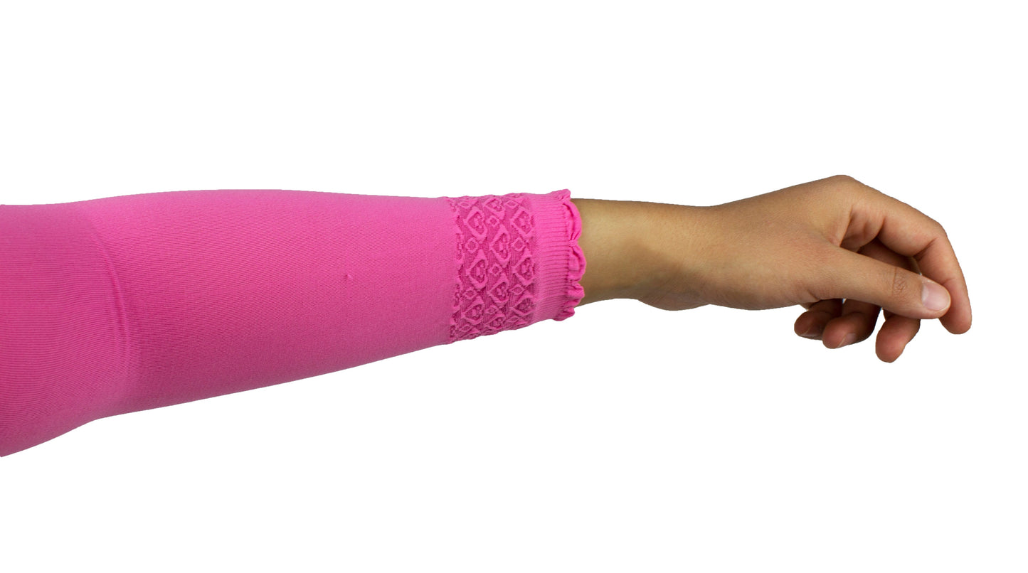 Frill Edge Sleeve Extender - Hot Pink