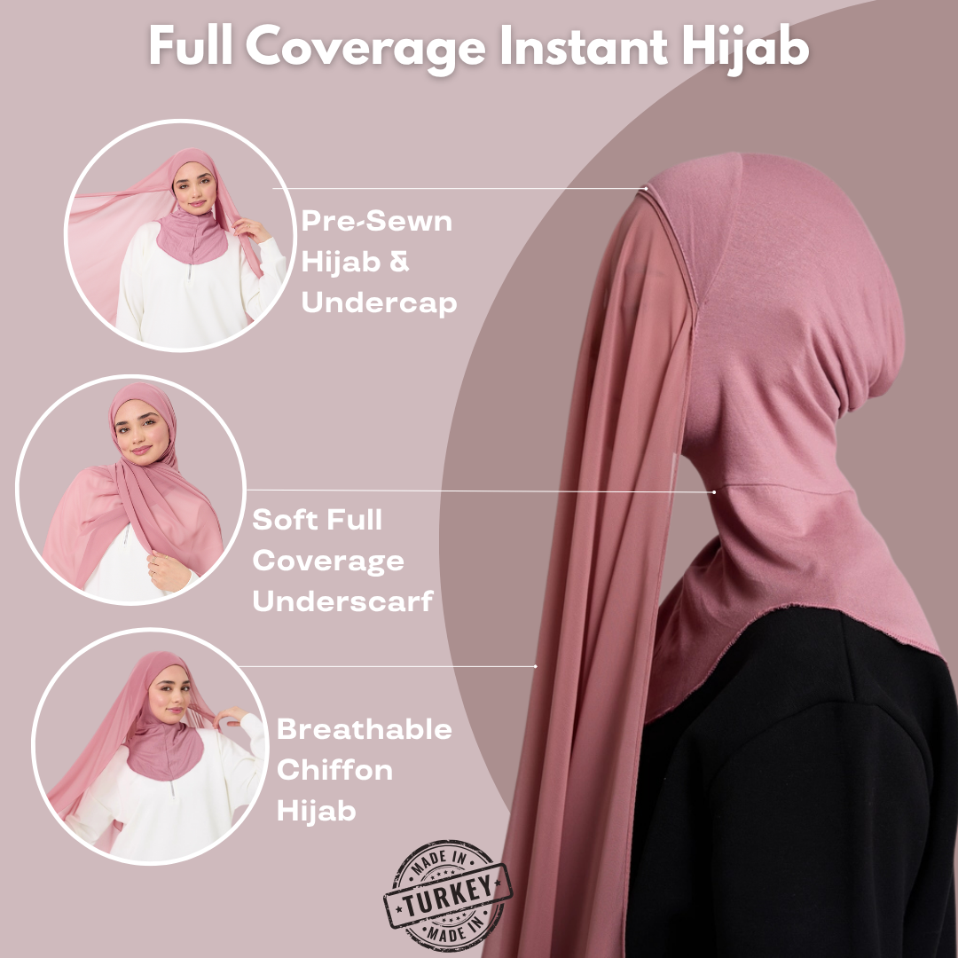 Instant Hijab - 2 in 1 Chiffon & Full Coverage