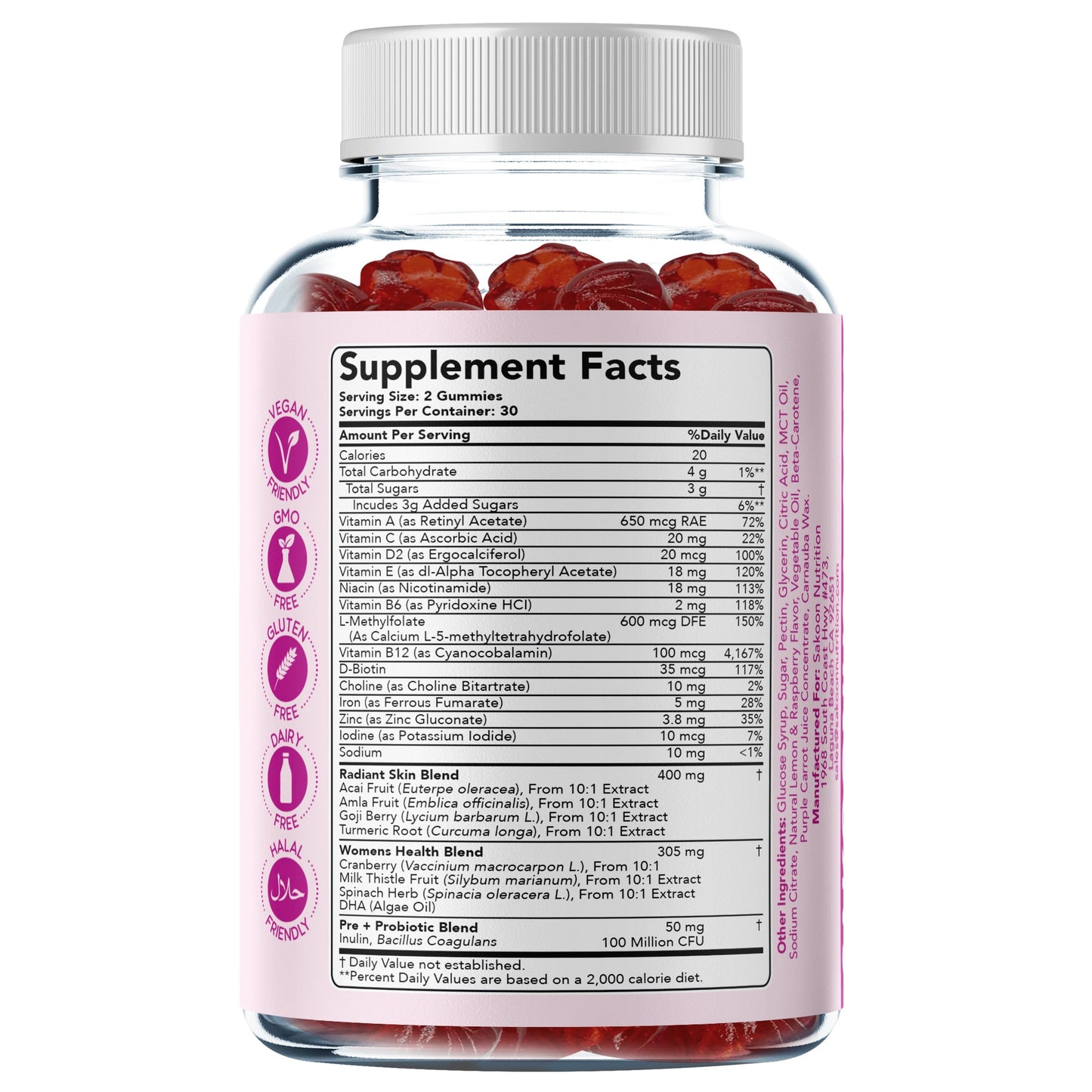 Womens Full Spectrum Multivitamin with Pre+Probiotics Gummy