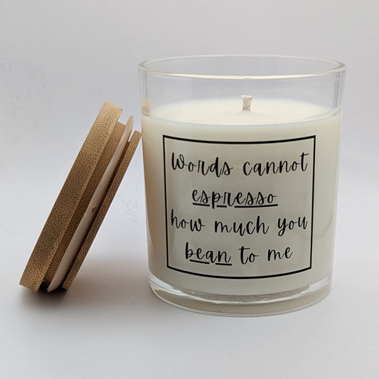 Punny Espresso Candle