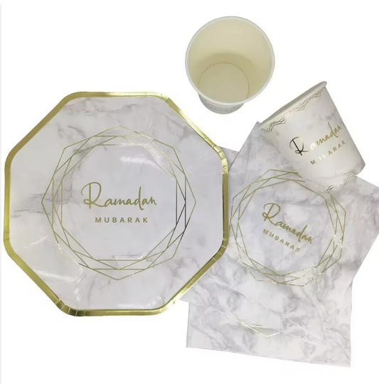 Ramadan paper plate set for 10 people