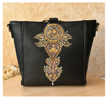 Angel Design _ Black Leather Purse