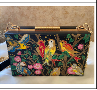 Blossoms and Birds Design _ Leather Purse